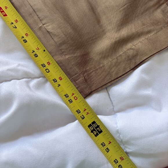 Vintage Sunny Leigh 100% Silk Cropped Pants Womens Size 10 Brown Pockets Y2K - Picture 8 of 12